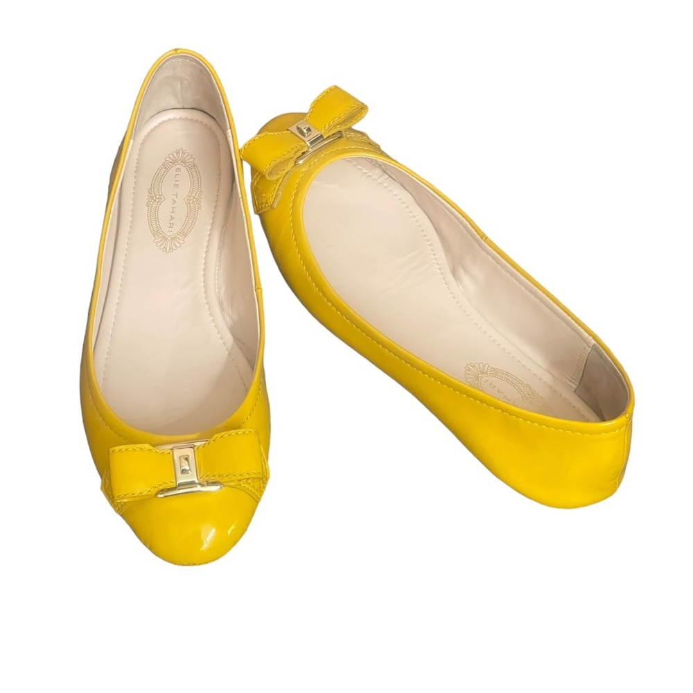 Elie‎ Tahari Yellow Patent Leather Flats size 40(9.5-10)